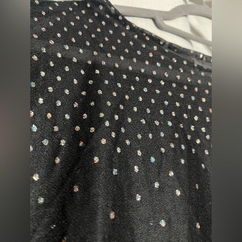 Black Sheer Ombre Glitter Dot Top Medium - Picture 7 of 7